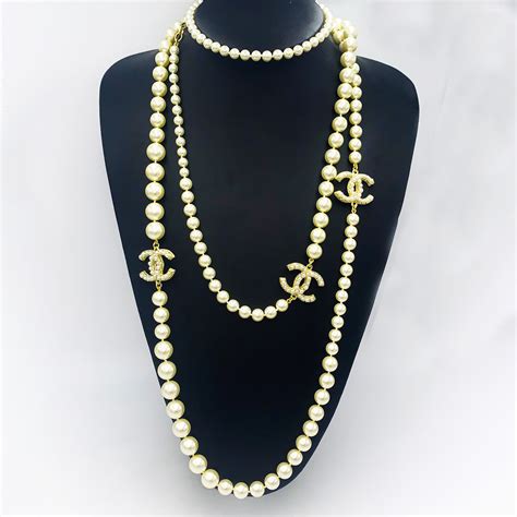 chanel inspired pearl necklace|genuine chanel necklace.